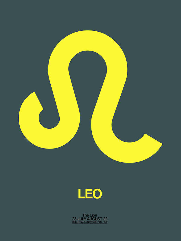  Art Print featuring the digital art Leo Zodiac Sign Yellow by Naxart Studio