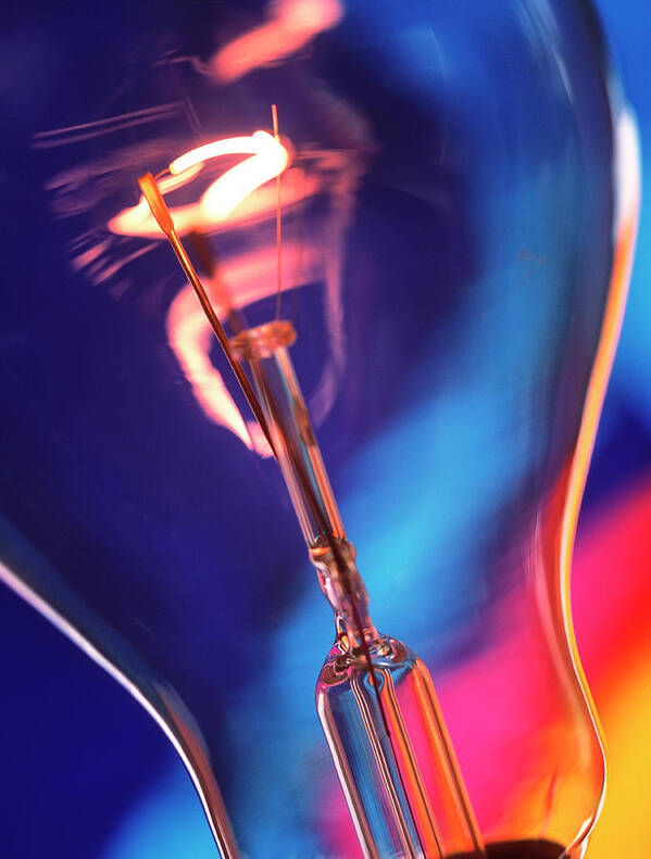 Electricity Art Print featuring the photograph Light Bulb by Chris Knapton/science Photo Library