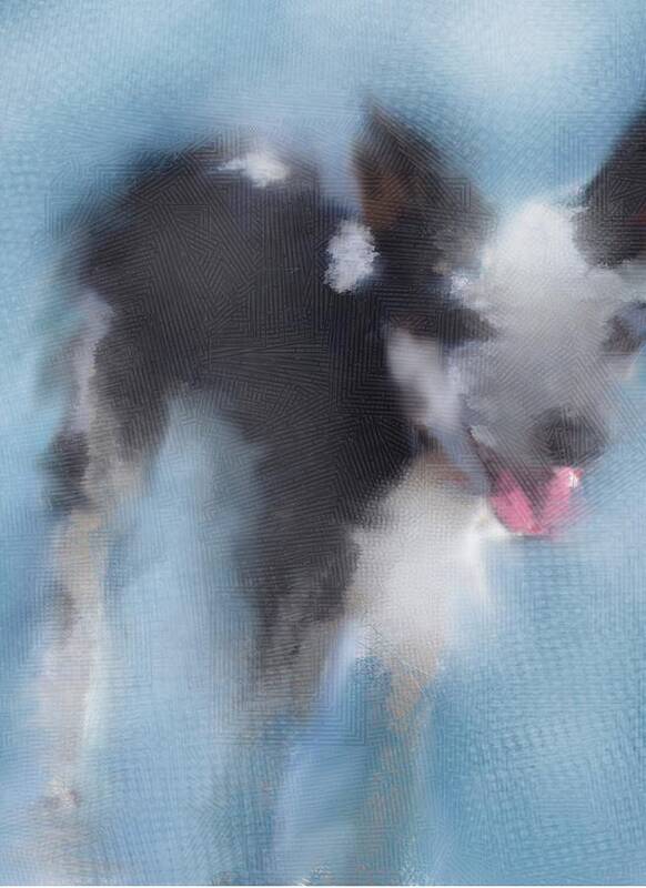 Dog Art Print featuring the painting Little doggie boy by Suzy Norris