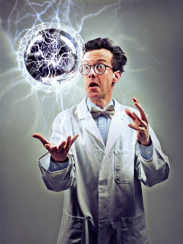 Orb Art Print featuring the photograph Mad Scientist by Coneyl Jay/science Photo Library