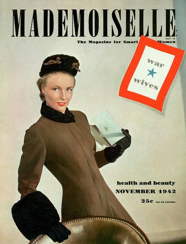 Fashion Art Print featuring the photograph Mademoiselle Cover Featuring A Model As A War by Robert Weitzen