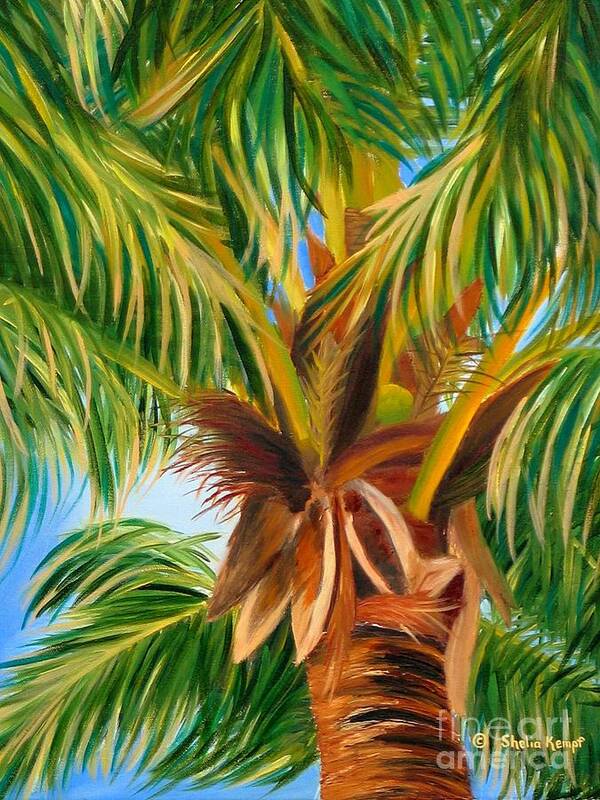 Palm Tree Art Print featuring the painting Majestic Palm by Shelia Kempf