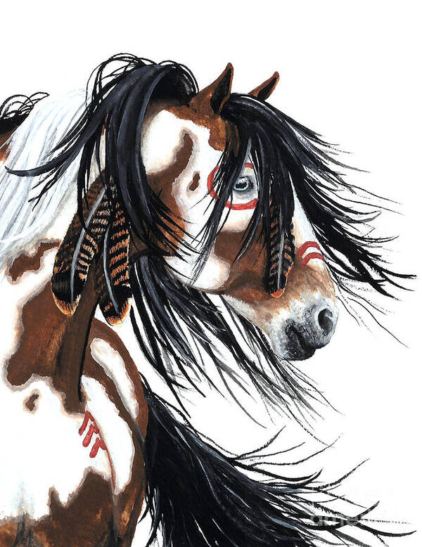 Horse Art Print featuring the painting Majestic Pinto horse by AmyLyn Bihrle