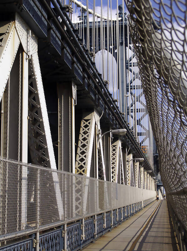 Manhattan Bridge Art Print featuring the photograph Manhattan Bridge Bike Path by Keith Thomson