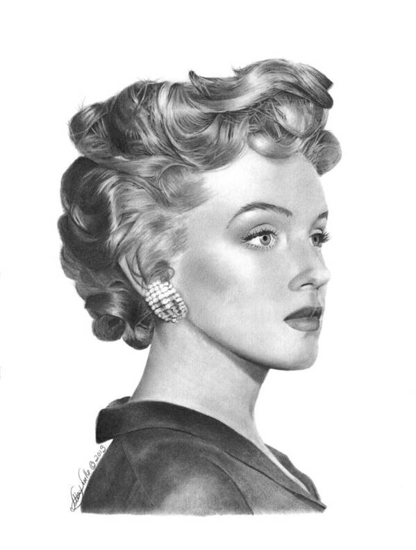 Marilyn Monroe Art Print featuring the drawing Marilyn Monroe - 014 by Abbey Noelle