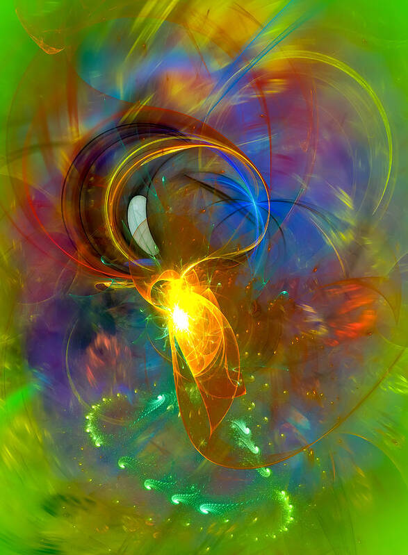 Alien Art Print featuring the digital art Martian Dance - Cool Alien Art by Modern Abstract