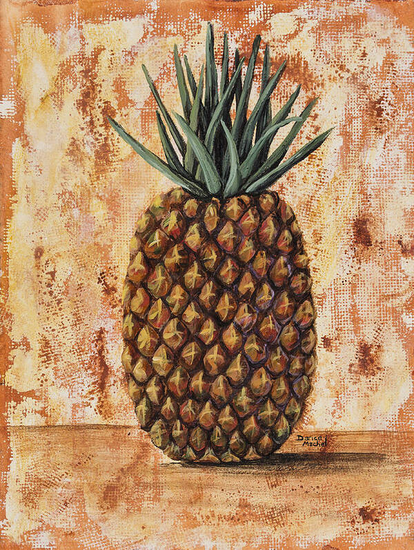 Kitchen Decor Art Print featuring the painting Maui Pineapple by Darice Machel McGuire