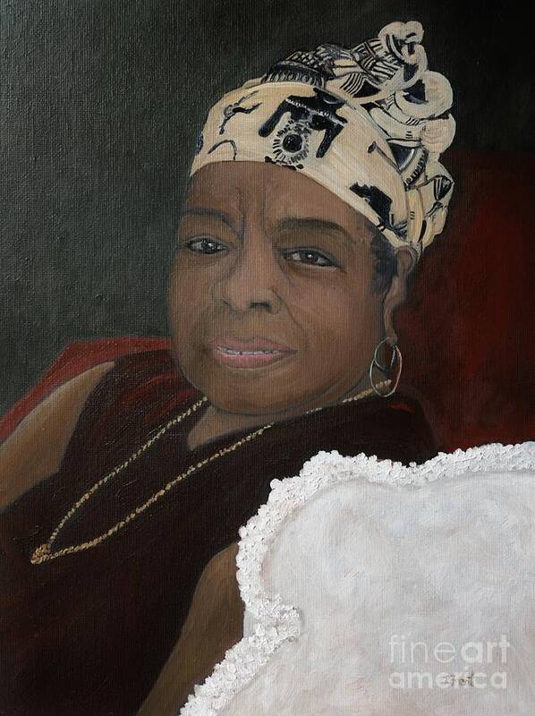 Maya Angelou Art Print featuring the painting Maya Angelou by Reb Frost