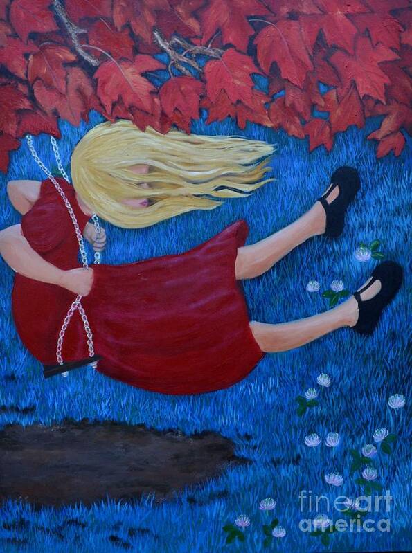 Swing Art Print featuring the painting Melissa by Leandria Goodman