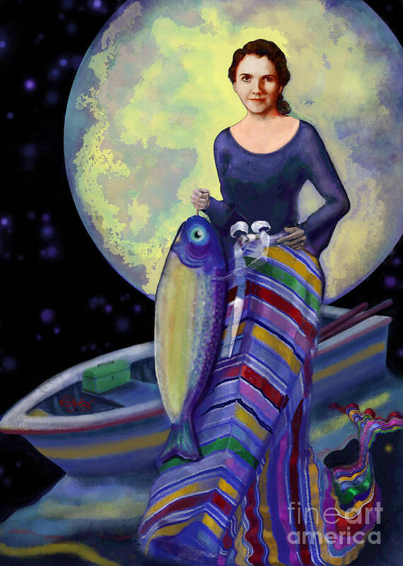 Fish Art Print featuring the digital art Mermaid Mother by Carol Jacobs