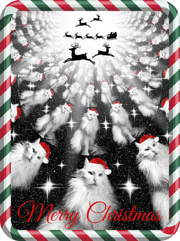 Christmas Art Print featuring the photograph Mod Cards - Santa's Helpers - Merry Christmas by Aurelio Zucco