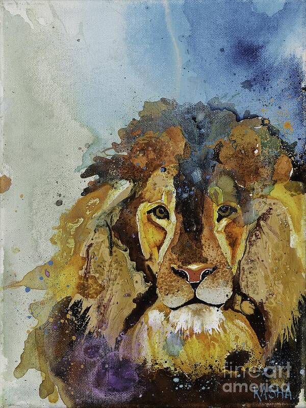 Lion Art Print featuring the painting Molly Mae by Kasha Ritter