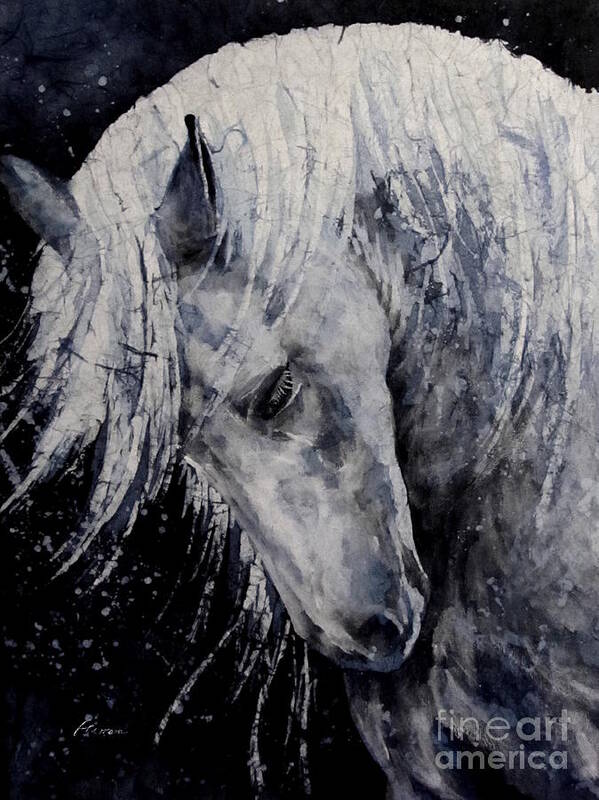 Horse Art Print featuring the painting Moody Blues by Hailey E Herrera