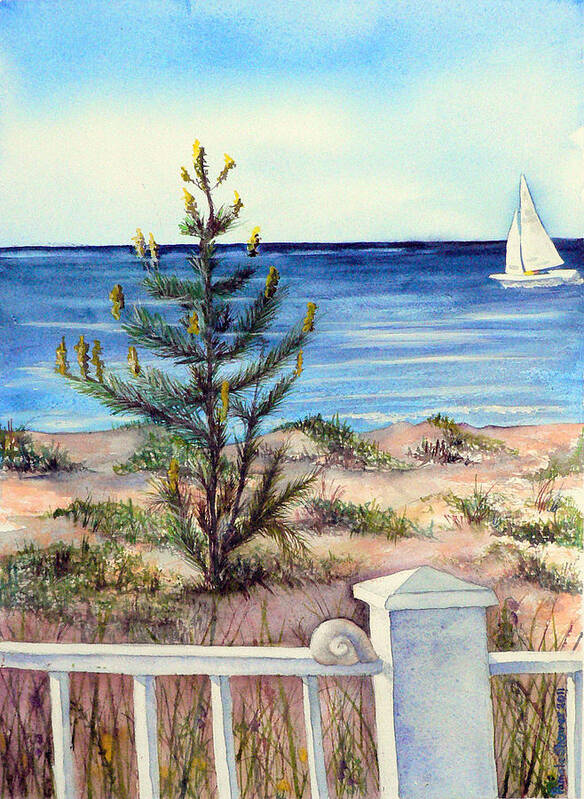 Sea Crest Resort Art Print featuring the painting Morning in the Hamptons by Pamela Shearer