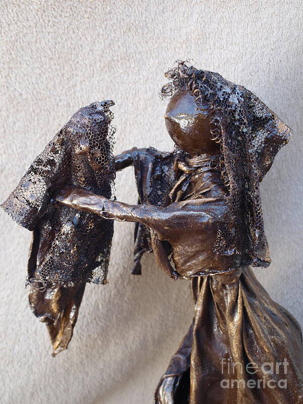 Sculpture Art Print featuring the sculpture Mother and Baby - 2nd Photo by Vivian Martin