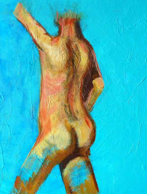 Abstract Male Torso Art Print featuring the painting Moving Forward by Nancy Merkle