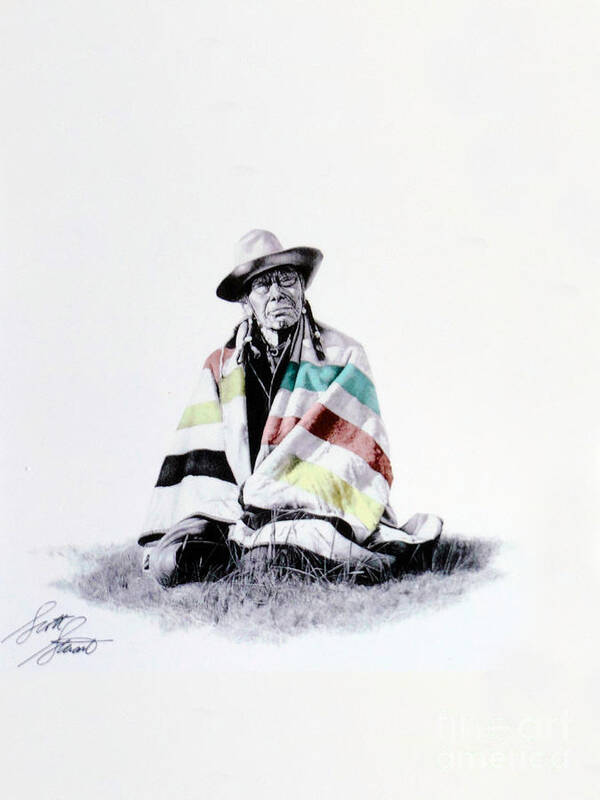 Painting Art Print featuring the photograph Native West Coast Indian by Al Bourassa