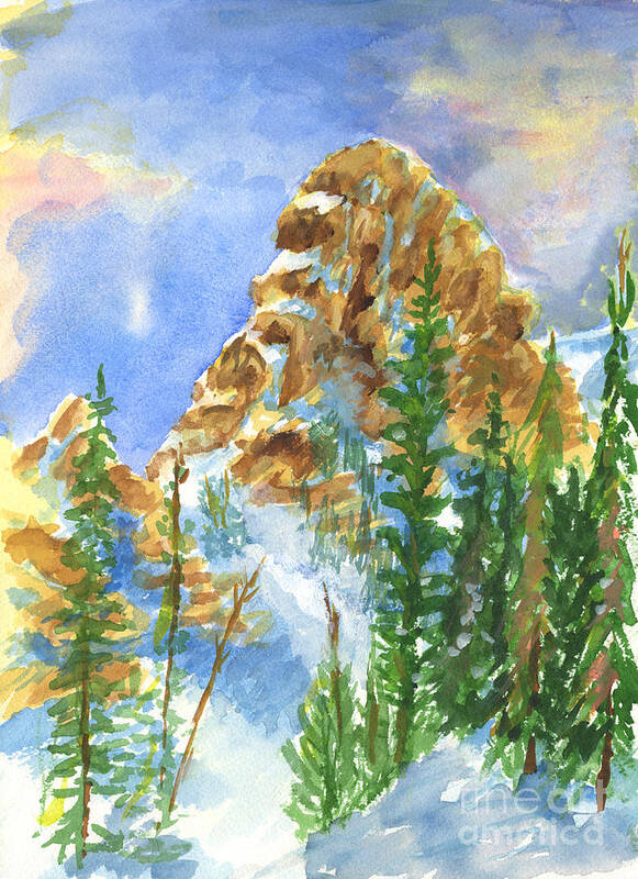 Mountains Art Print featuring the painting Needles by Walt Brodis