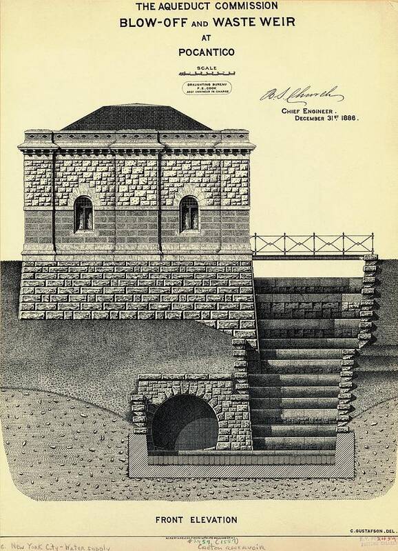1800s Art Print featuring the photograph New Croton Aqueduct by Mid-manhattan Picture Collection/new York Public Library