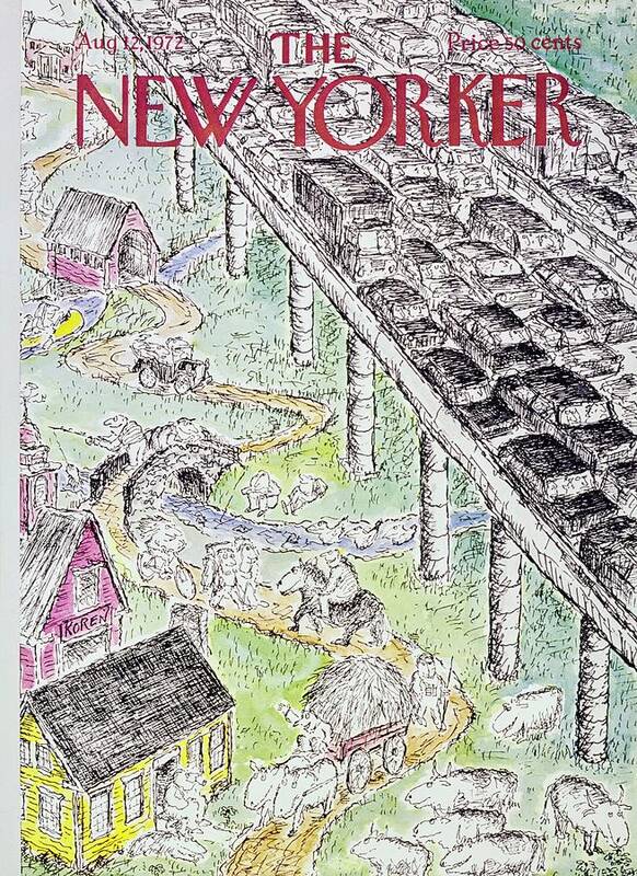 Illustration Art Print featuring the painting New Yorker August 12th 1972 by Edward Koren