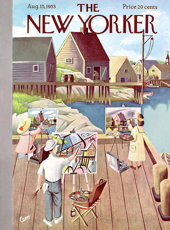 Sea Art Print featuring the painting New Yorker August 15th, 1953 by Charles E Martin