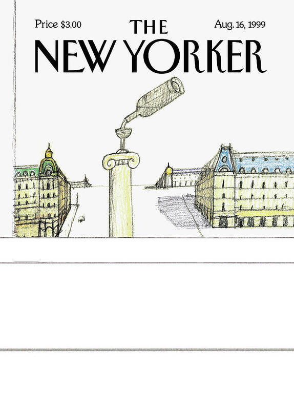 Saul Steinberg 50998 Steinbergattny Art Print featuring the painting New Yorker August 16th, 1999 by Saul Steinberg