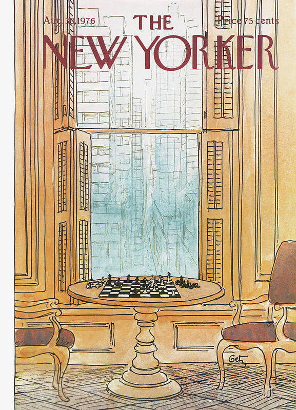 Chess Art Print featuring the painting New Yorker August 30th, 1976 by Arthur Getz
