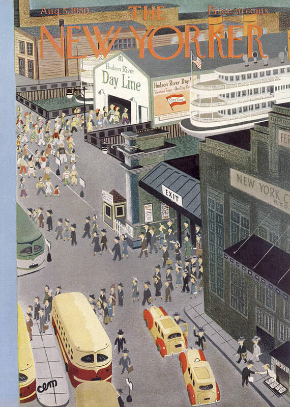 Urban Art Print featuring the painting New Yorker August 5th, 1950 by Charles E Martin