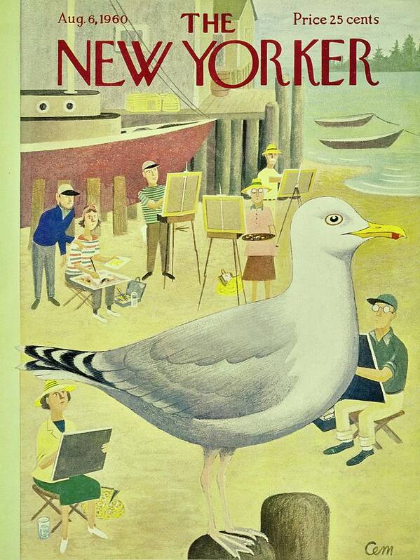 Illustration Art Print featuring the painting New Yorker August 6th 1960 by Charles E Martin
