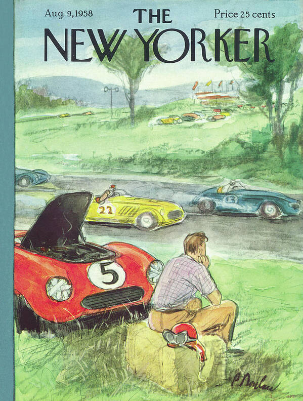 Sports Art Print featuring the painting New Yorker August 9th, 1958 by Perry Barlow
