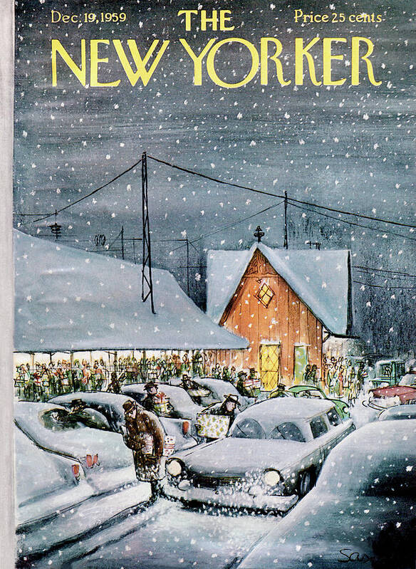 Holidays Art Print featuring the painting New Yorker December 19th, 1959 by Charles Saxon