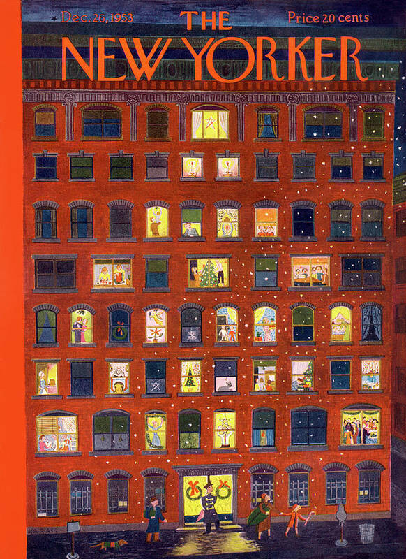 Apartment Art Print featuring the painting New Yorker December 26, 1953 by Ilonka Karasz