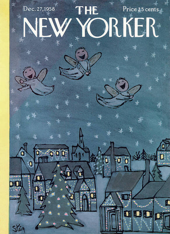 William Steig Wst Art Print featuring the painting New Yorker December 27th, 1958 by William Steig