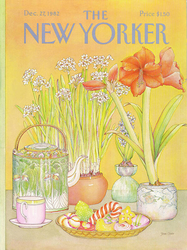 Festive Art Print featuring the painting New Yorker December 27th, 1982 by Jenni Oliver