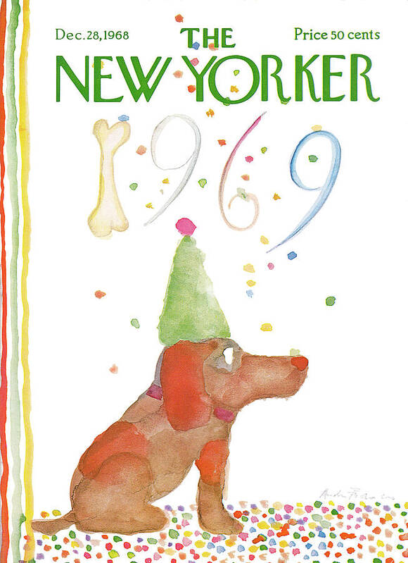 Andre Francois Fan Art Print featuring the painting New Yorker December 28th, 1968 by Andre Francois