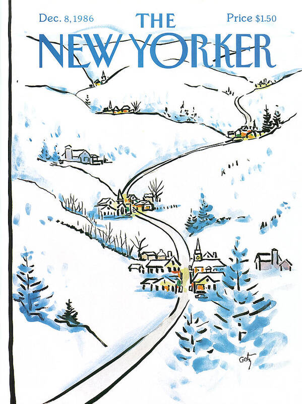 Weather Art Print featuring the painting New Yorker December 8th, 1986 by Arthur Getz