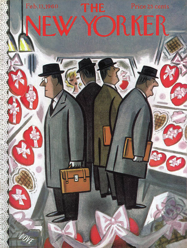 Holiday Art Print featuring the painting New Yorker February 13th, 1960 by Leonard Dove