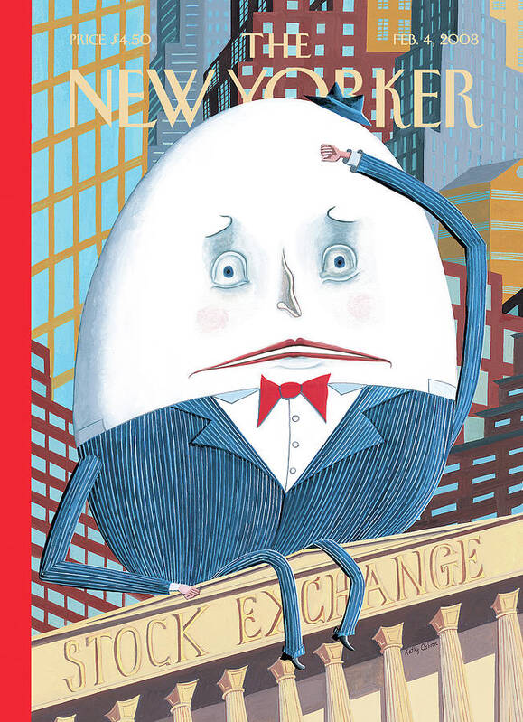 Humpty Dumpty Art Print featuring the painting Humpty Dumpty Sat On A Wall . . . , by Kathy Osborn