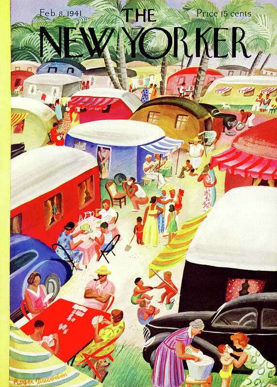 Vacation Art Print featuring the painting New Yorker February 8, 1941 by Roger Duvoisin