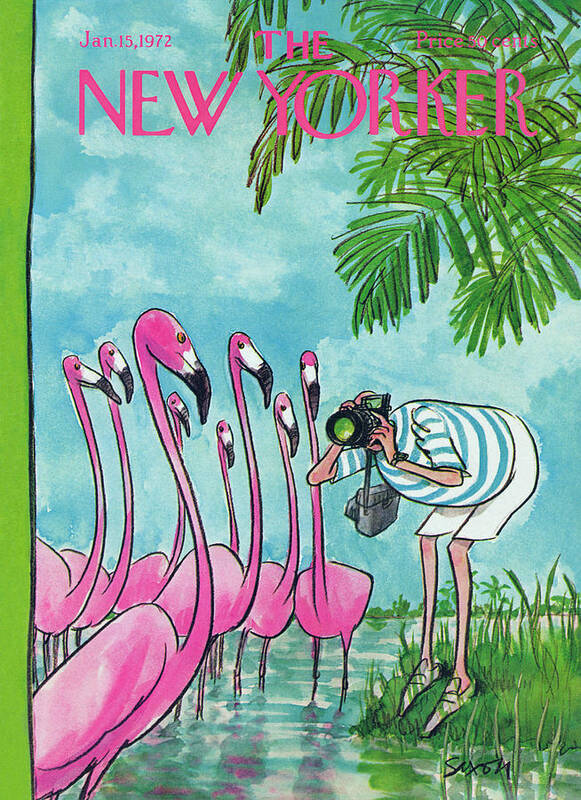 Animals Art Print featuring the painting New Yorker January 15th, 1972 by Charles Saxon