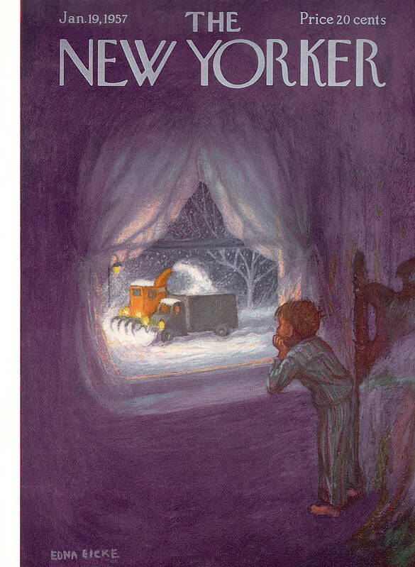 Kid Art Print featuring the painting New Yorker January 19th, 1957 by Edna Eicke
