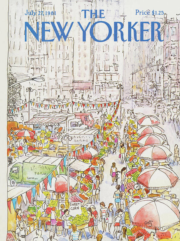 New York City Art Print featuring the painting New Yorker July 27th, 1981 by Arthur Getz