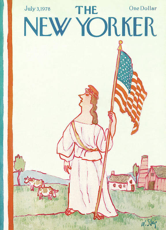 Patriotism Art Print featuring the painting New Yorker July 3rd, 1978 by William Steig