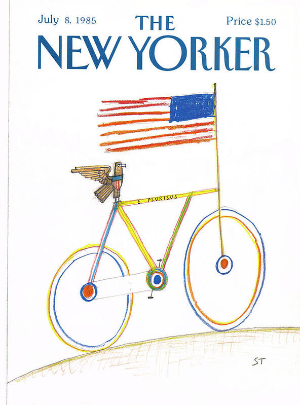 Saul Steinberg 50573 Steinbergattny Art Print featuring the painting New Yorker July 8th, 1985 by Saul Steinberg