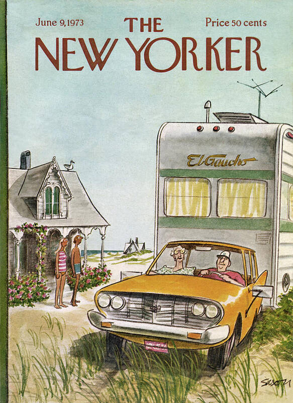 Hamptons Art Print featuring the painting New Yorker June 9th, 1973 by Charles Saxon