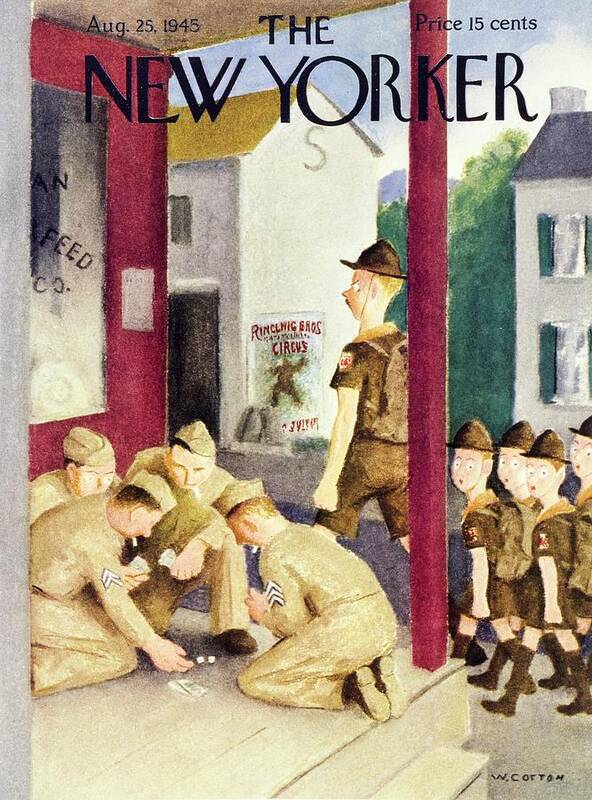 Military Art Print featuring the painting New Yorker August 25 1945 by William Cotton