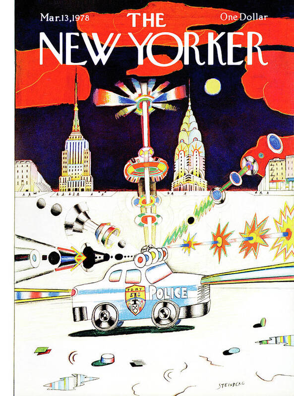 Saul Steinberg 50413 Steinbergattny  Art Print featuring the painting New Yorker March 13th, 1978 by Saul Steinberg