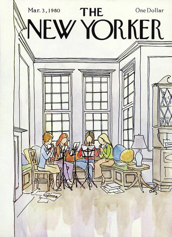 People Art Print featuring the painting New Yorker March 3rd, 1980 by Arthur Getz