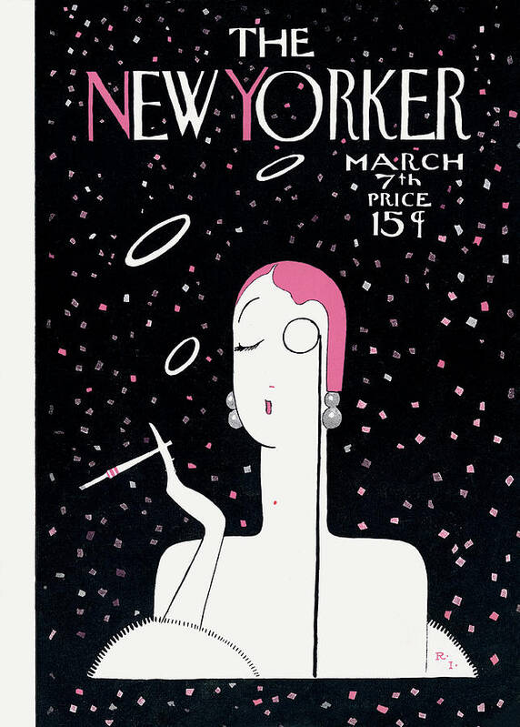 Cigarette Art Print featuring the painting New Yorker March 7th, 1925 by Rea Irvin