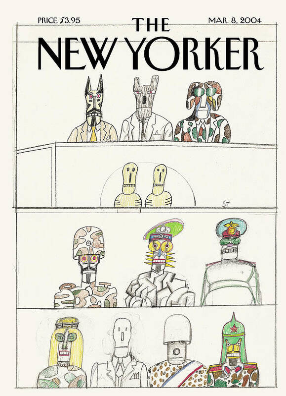 69473 Sst Saul Steinberg Art Print featuring the painting New Yorker March 8th, 2004 by Saul Steinberg